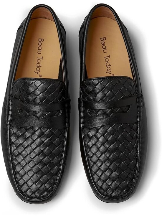 Men\'s Black Penny Loafers Slip-On Leather Business Casual Lightweight main image 4